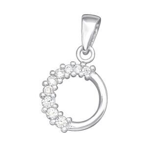 Dainty Circle Necklace Sterling Silver CZ Pendant |
